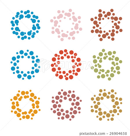 Abstract circle logotype set. Unusual dotted round Abstract circle logotype set. Unusual dotted round 26904638
