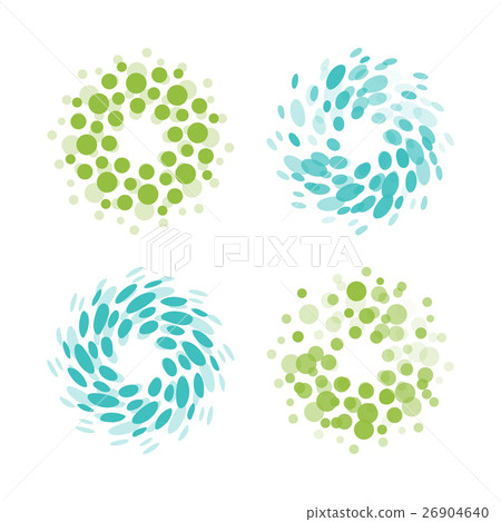 Abstract circle logotype set. Green and blue Abstract circle logotype set. Green and blue 26904640