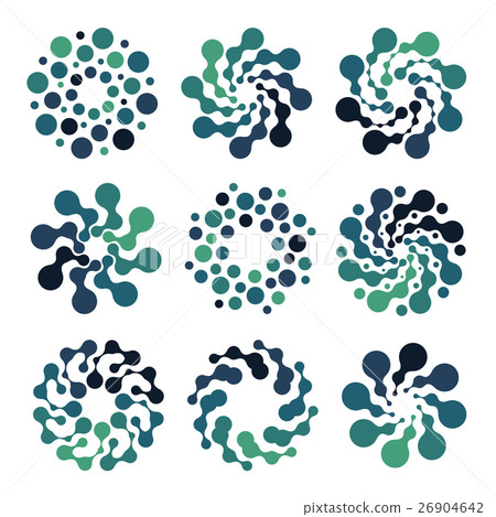 Abstract circle logotype set. Green and blue Abstract circle logotype set. Green and blue 26904642
