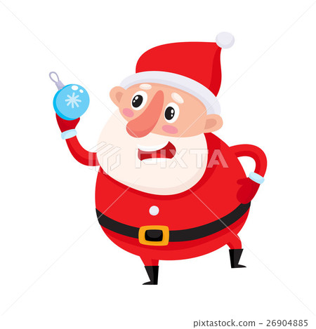 Cute and funny Santa Claus with Christmas tree 26904885