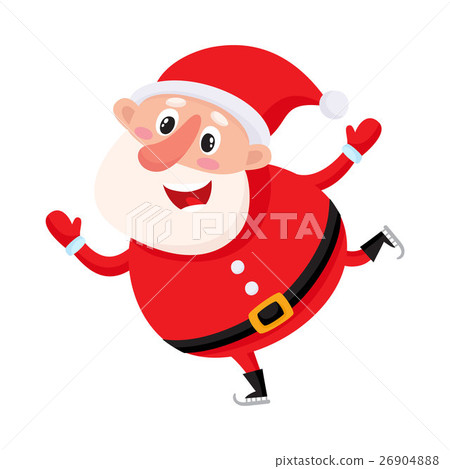 Cute and funny Santa Claus ice skating, vector Cute and funny Santa Claus ice skating, vector 26904888