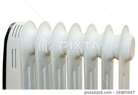 Oil electric radiator heater isolaited over white Oil electric radiator heater isolaited over white 26905687