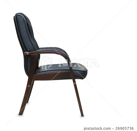 The office chair from black leather. Isolated The office chair from black leather. Isolated 26905736