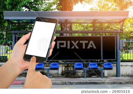 Bus stop with space for advertising. 26905819