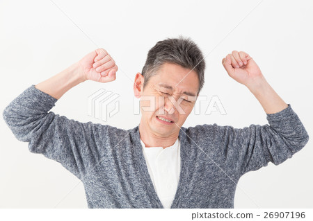 Male with stiff shoulders Male with stiff shoulders 26907196