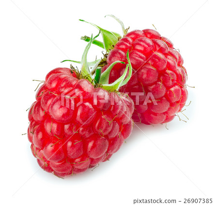 ripe raspberries isolated on white closeup 26907385