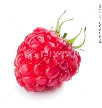 ripe raspberry isolated on white  closeup 26907386