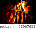 Flickering fire of a bonfire 26907638