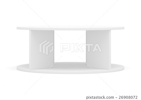 Empty round shelf for exhibition 26908072