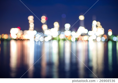 Bokeh of oil refinery. Bokeh background. 26908536