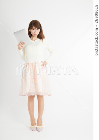 一個女人生氣的平板電腦 一個女人生氣的平板電腦 26908618