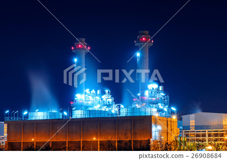 Power plant at night. 26908684