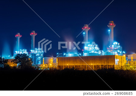 Power plant at night. 26908685