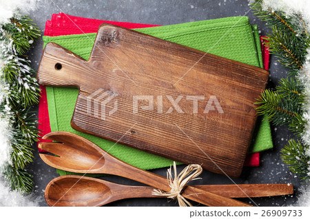 Christmas cooking table and utensils Christmas cooking table and utensils 26909733