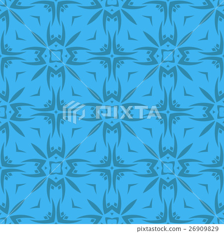 Blue Ornamental Seamless Line Pattern Blue Ornamental Seamless Line Pattern 26909829