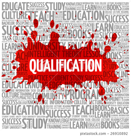 Qualification word cloud, education concept Qualification word cloud, education concept 26910892