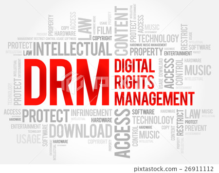 DRM - Digital Rights Management word cloud 26911112
