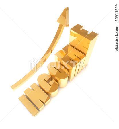 Rising income concept 3D image. 26911869