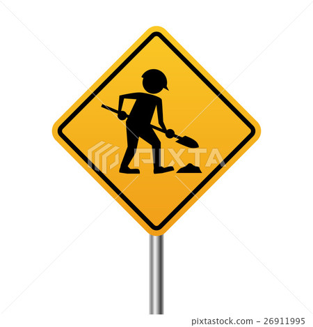 Works in progress yellow sign Works in progress yellow sign 26911995