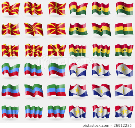 Macedonia, Ghana, Dagestan, Saba. Set of 36 flags 26912285