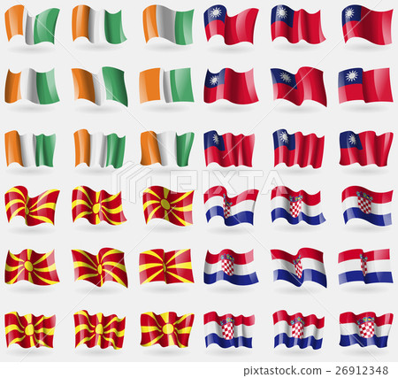 Cote Divoire, Taiwan, Macedonia, Crotia. Set of 36 26912348