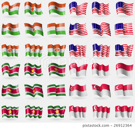 Niger, Bikini Atoll, Suridame, Singapore. Set of 3 26912364