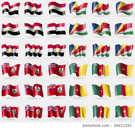 Egypt, Seychelles, Bermuda, Cameroon. Set of 36 fl 26912391