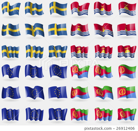 Sweden, Kiribati, European Union, Eritrea. Set of 26912406