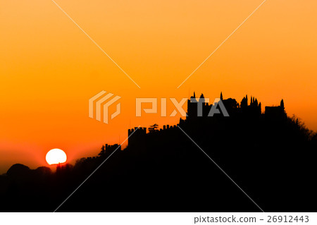 Castle silhouette at sundown Castle silhouette at sundown 26912443