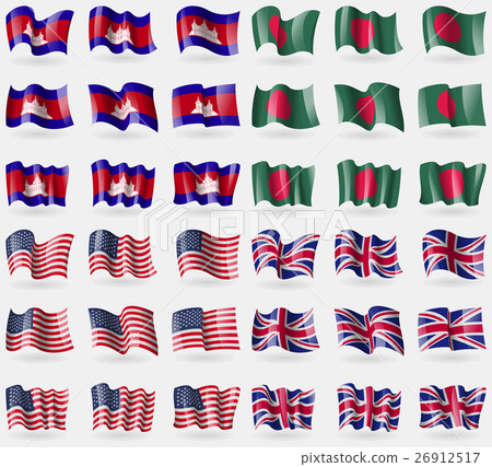 Cambodia, Bangladesh, USA, United Kingdom. Set of 26912517