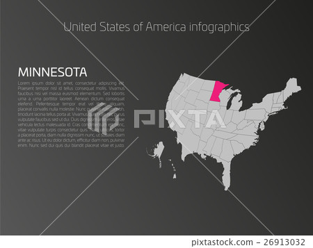 USA map infographics template with highlighted - Stock Illustration ...