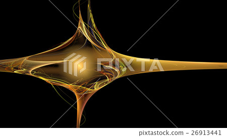 Fire yellow curves and ball abstract background 26913441