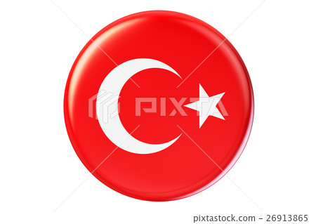 Badge with flag of Turkey, 3D rendering 26913865