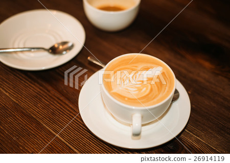 Closeup two cups of coffee Closeup two cups of coffee 26914119