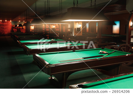 Tables in a billiard room. Tables in a billiard room. 26914206