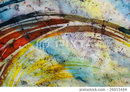 Rainbow, fragment, hot batik, background texture 26915484