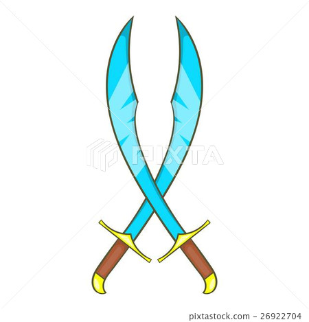 Crossed scimitars icon, cartoon style Crossed scimitars icon, cartoon style 26922704