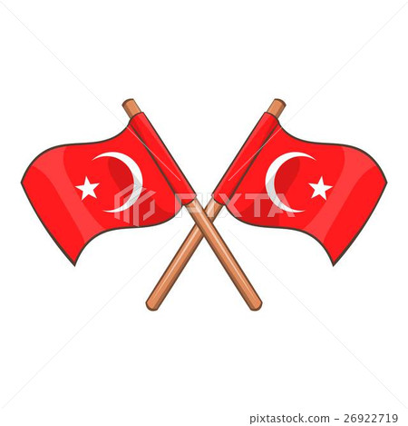 Turkey crossed flags icon, cartoon style Turkey crossed flags icon, cartoon style 26922719