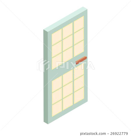 House door with glass icon, cartoon style House door with glass icon, cartoon style 26922779