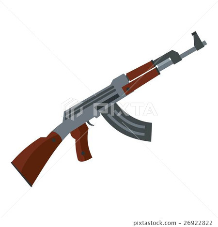 Submachine gun icon, flat style - Stock Illustration [26922822] - PIXTA