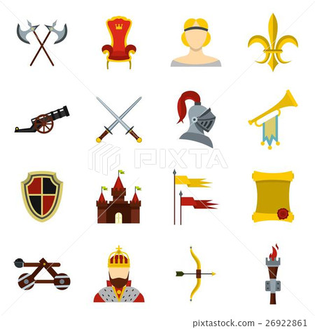 Knight icons set, flat style Knight icons set, flat style 26922861