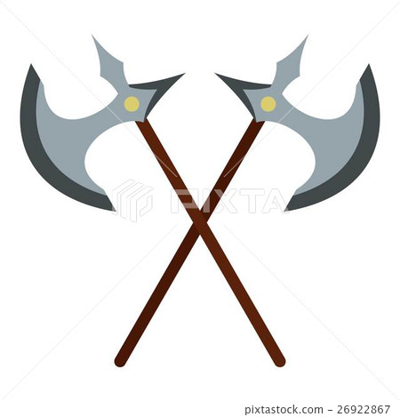 Medieval battle axe icon, flat style 26922867