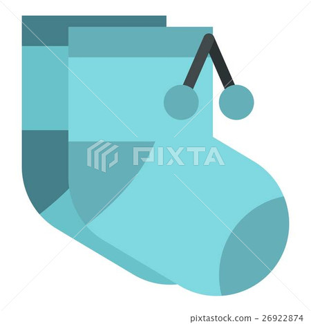 Baby socks icon, flat style Baby socks icon, flat style 26922874