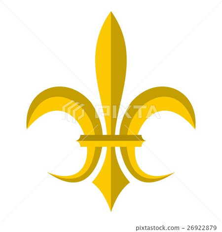 Gold royal lily icon, flat style Gold royal lily icon, flat style 26922879