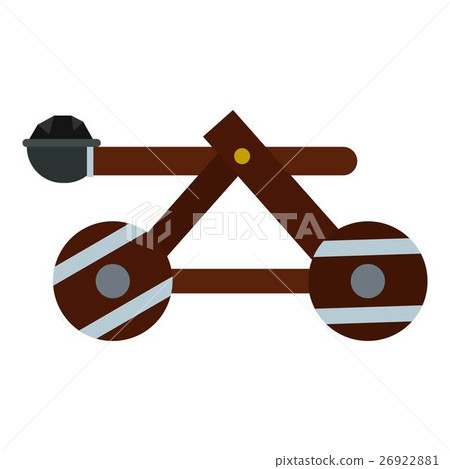 Medieval siege catapult icon, flat style Medieval siege catapult icon, flat style 26922881