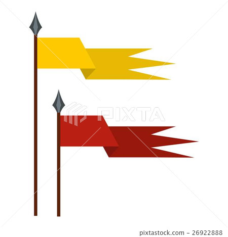 Gold and red medieval flags icon, flat style Gold and red medieval flags icon, flat style 26922888