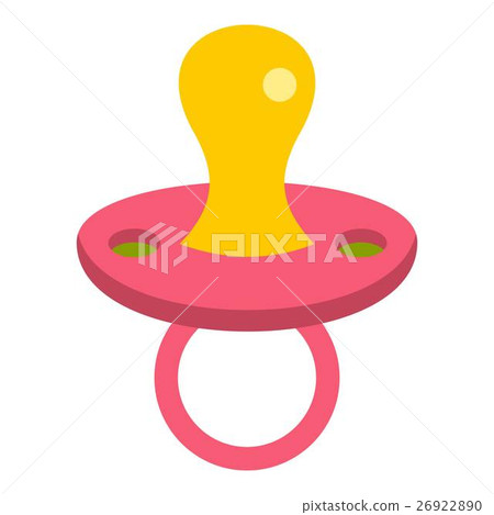 Baby pacifier icon, flat style 26922890
