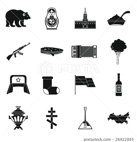 Russia icons set, simple style 26922893