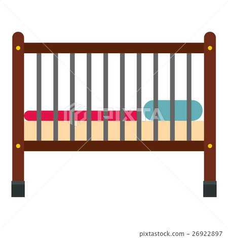 Baby bed icon, flat style Baby bed icon, flat style 26922897