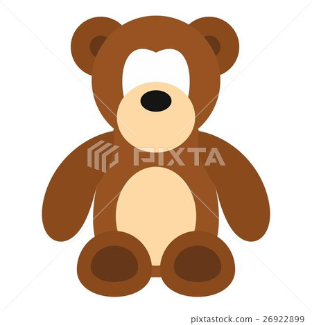 Bear toy icon, flat style 26922899